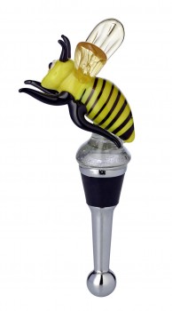 Flaschenverschluss Biene, Muranoglas-Art, Handarbeit